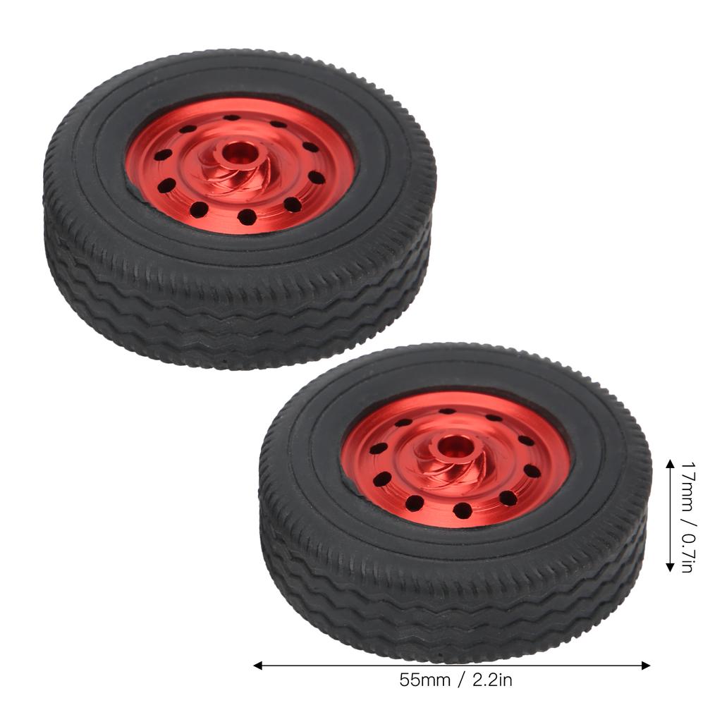 4Pcs RC Wheel Remote Control Tires Rubber Aluminum Alloy Accessories for WPL D12 Car