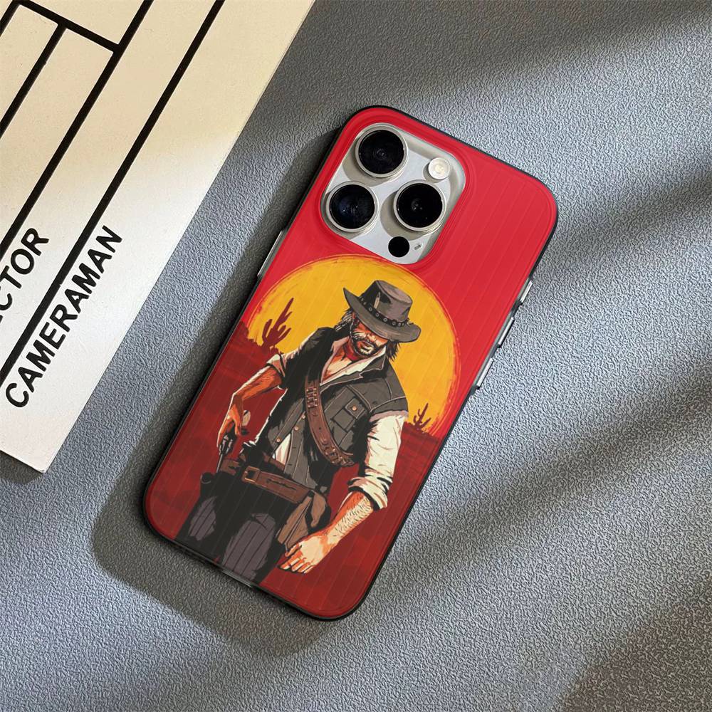 Red Dead Redemption RDR 2 Phone Case For iPhone 17 16 15 11 12 13 14 Pro Max Soft Corrugated Silicone Cover Case