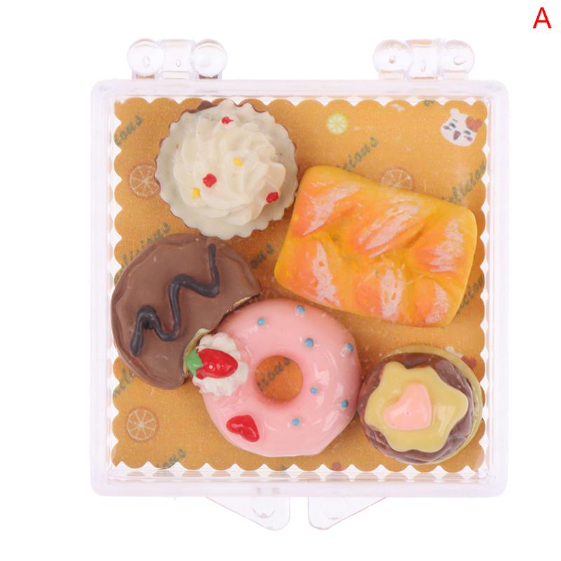 1:12 Miniature Dollhouse Egg Tart Mini Chocolate Cake Dessert Bento box Model for Doll House Decor Pretend Food Kitchen Toys