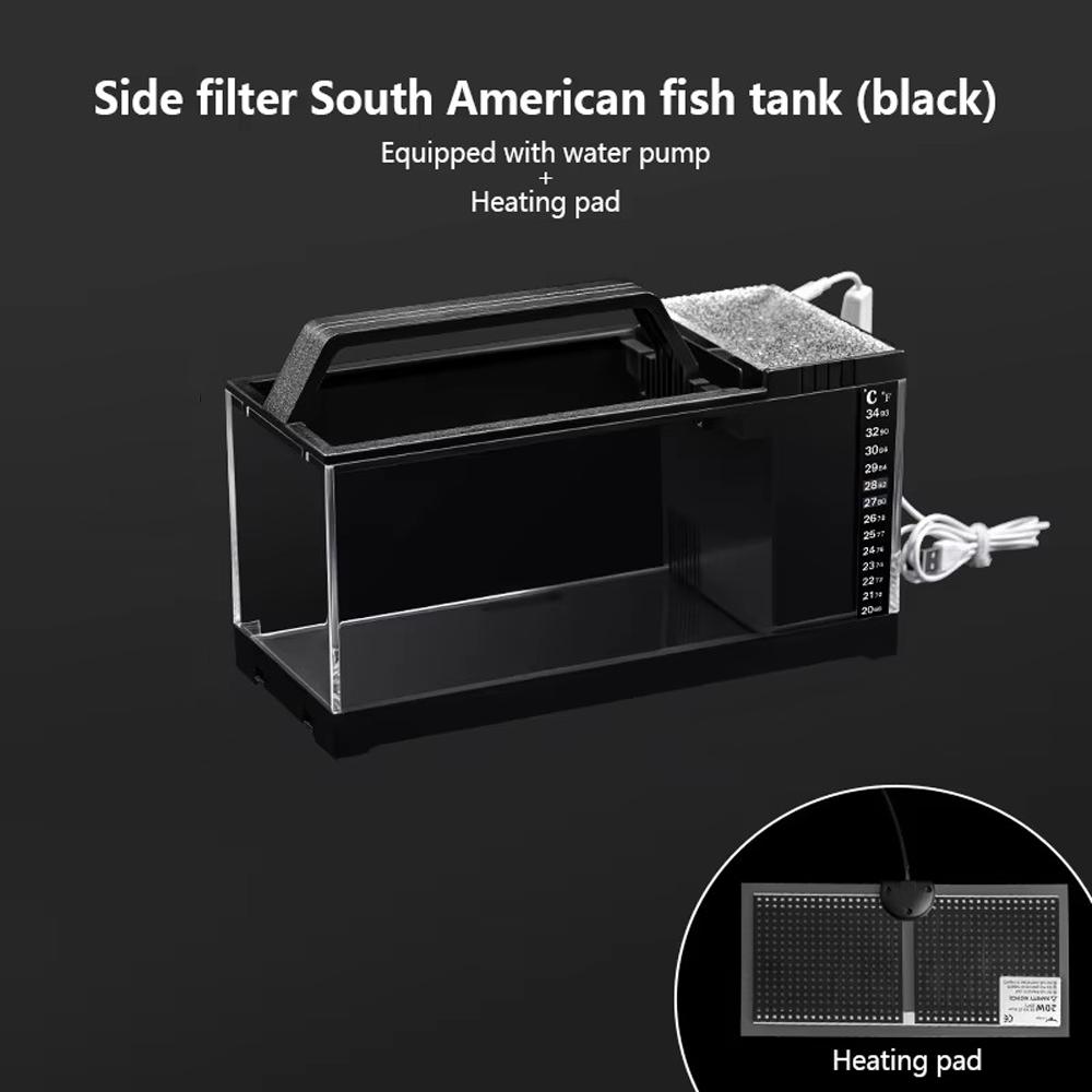 Heating Pad Integrated Fish Tank Built-In Light Desktop Fish Tank Office Decor