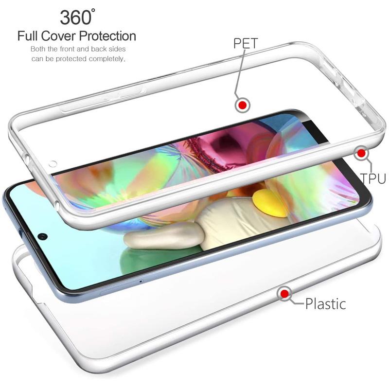 Custodia per telefono con protezione morbida in silicone all-inclusive su entrambi i lati per iPhone Samsung Huawei Honor Xiaomi Redmi OPPO Realme Vivo OnePlus