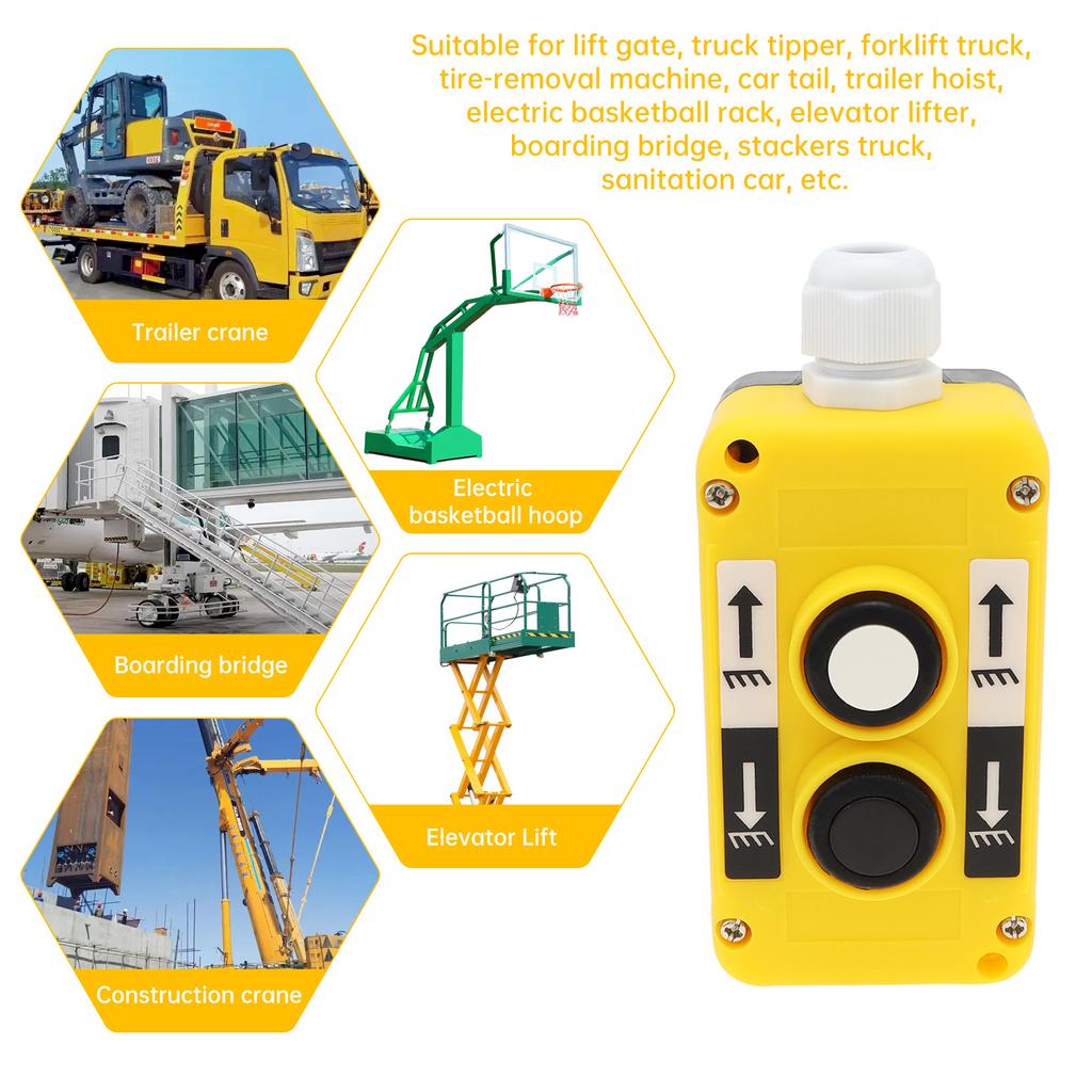 1 Piece Plastic COP-2B / COP-3B Rainproof Dump Trailer Remote Control Switch, Hoist Crane Pendant Control Station