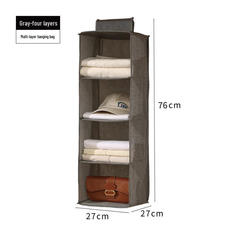 Foldable Three-Dimensional Dustproof Hanging Wardrobe Organizer for Multi-Layer Underwear and Panties Storage