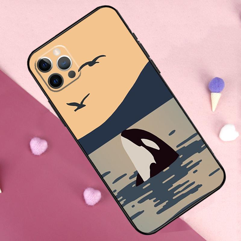 Orcas Killer Whales Phone Case For iPhone 17 Pro Max 17 Air 11 14 15 16 Pro Max Plus 12 13 Mini 16e Back Cover