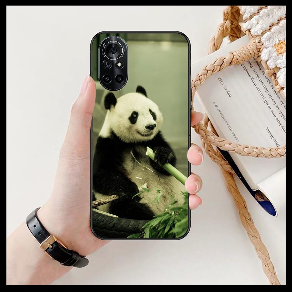 Super Cute Panda Clear pouzdro na telefon pro Huawei Honor 20 10 9 8A 7 5T X Pro Lite 5G Black Etui Coque Hoesjes Comic Fash design