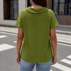 Women's Color Pleated Collar Zip Front T-Shirt Top