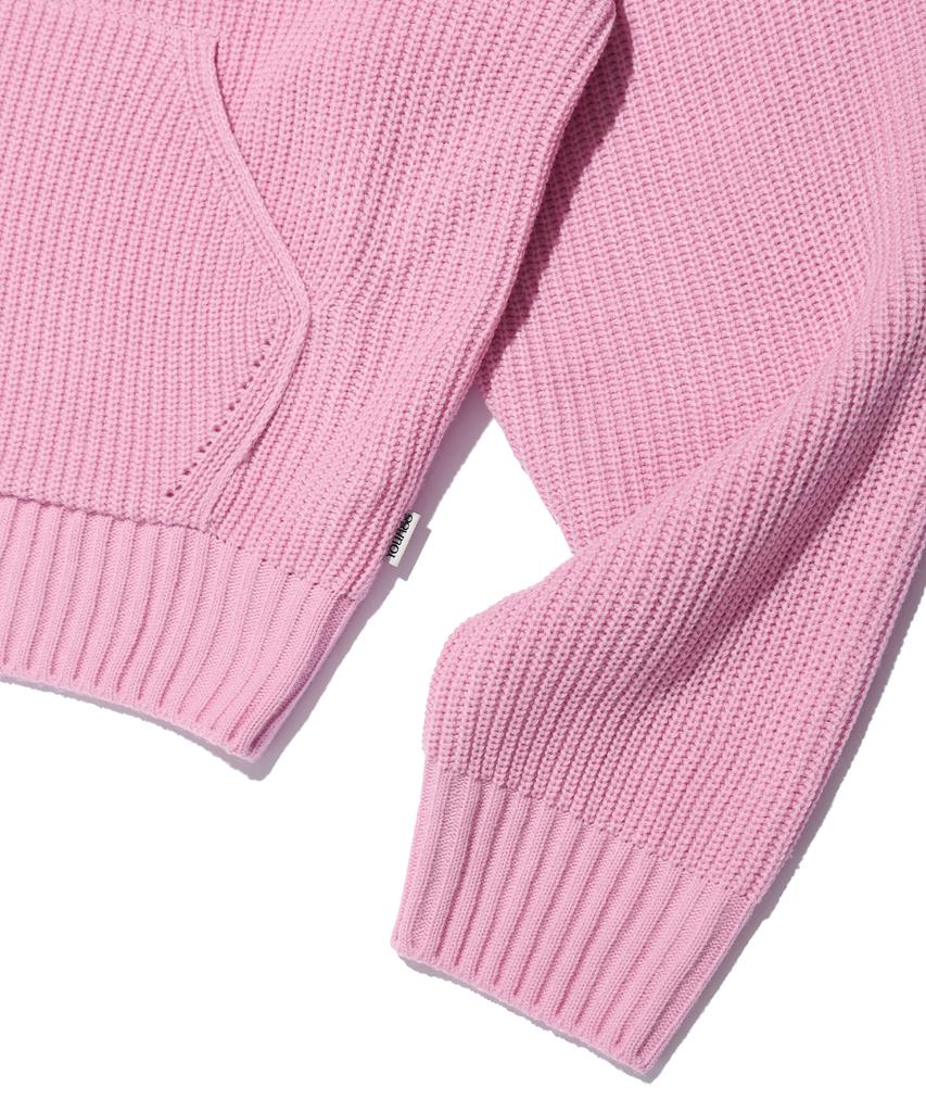 YOUHEE Star Knit Hoodie Pink