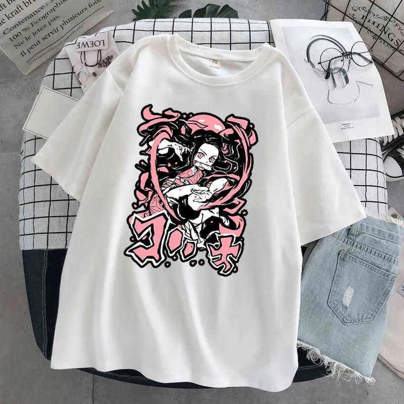 Demon Slayer T-Shirts Anime Kimetsu No Yaiba Print Streetwear Men Women Oversized 100% Cotton T Shirt Harajuku Tees Tops Clothes