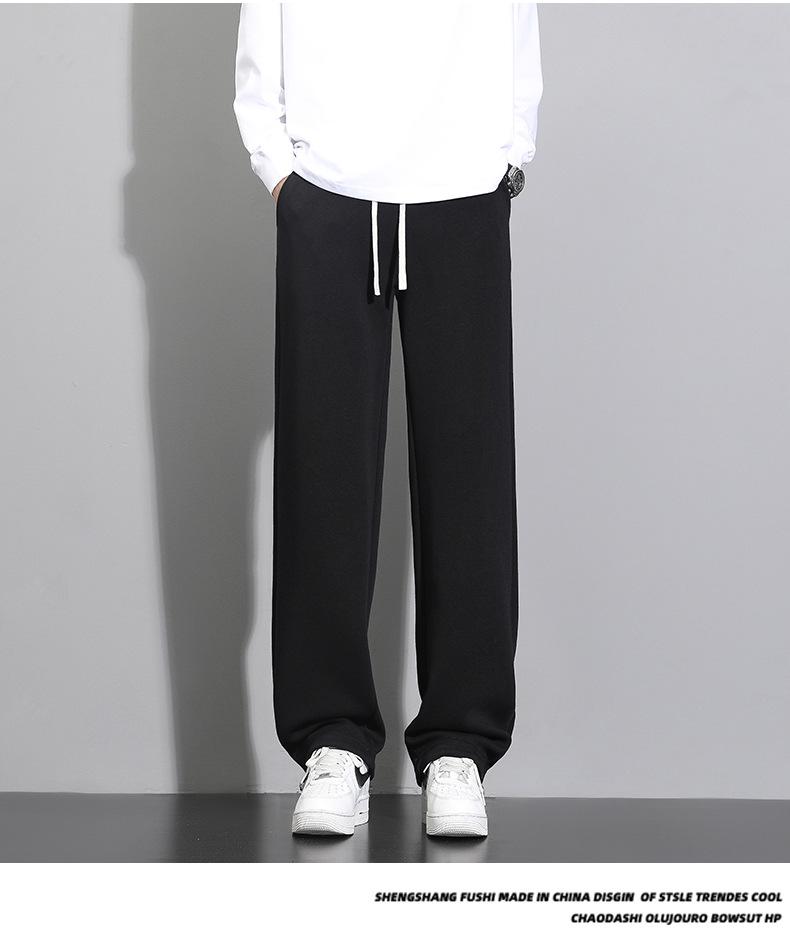 ACU Men's Gray Drawstring Sweatpants: Loose, Straight Leg, Versatile Casual for Spring & Autumn 2025