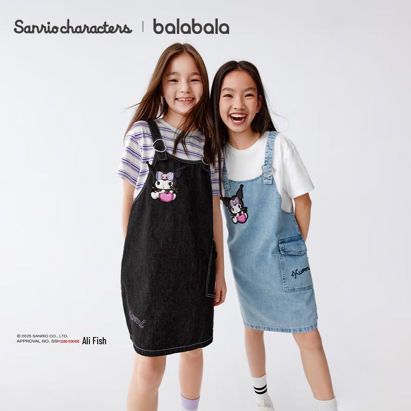 

Детское джинсовое комбинезон-платье Balabala Kuromi, имитация двух предметов 105