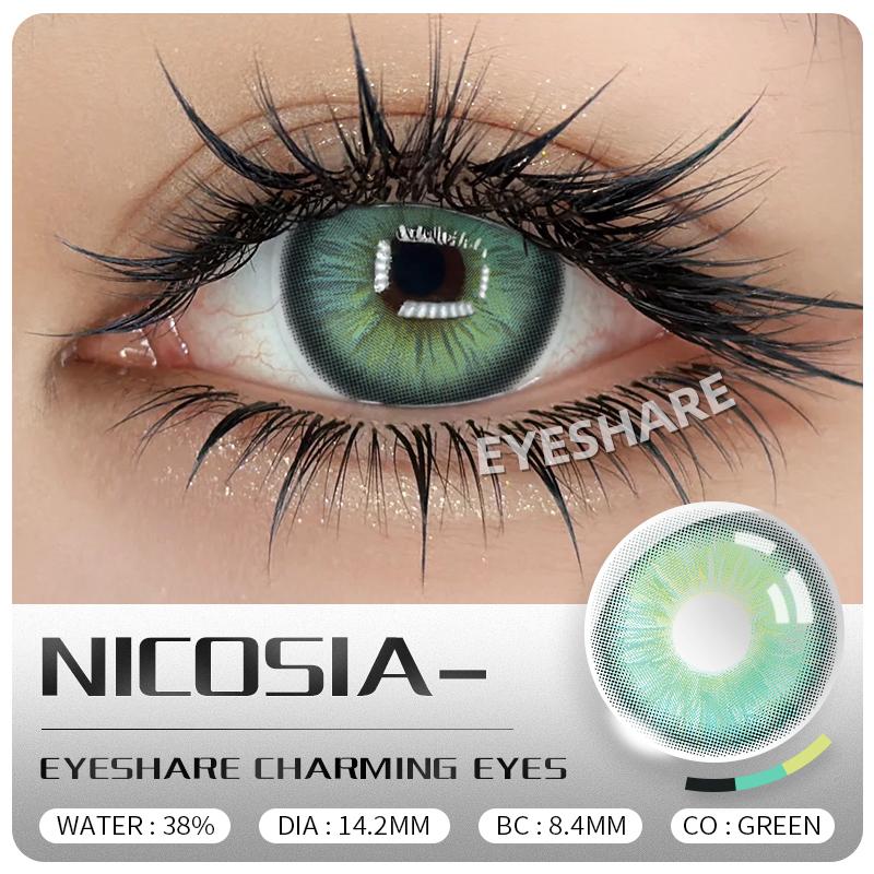 Eyeshare Colored Contact Lenses Latest Model Black Contact Lenses Ocean Blue Contact Lenses Off-White Natural Lenses Colored Cosmetic Lenses 1 Pair