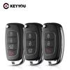 KEYYOU 20pcs Flip Car Remote Key Shell For Hyundai HB20 Santa Fe IX35 IX45 I40 Accent 3/4 Buttons Folding Key Fob Case