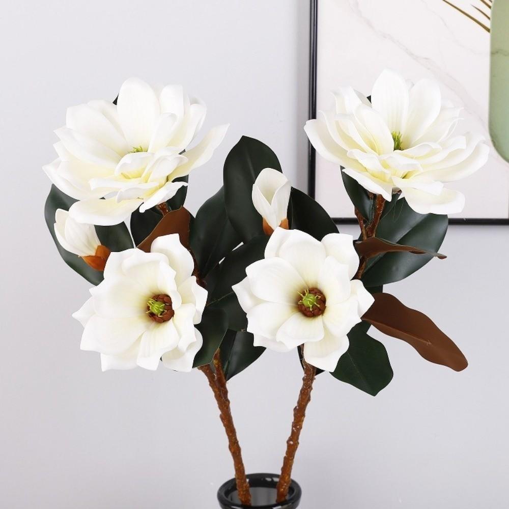 Large Artificial Magnolia Flower Handmade Real Touch Simulation Big Magnolia EVA Realistic Artificial Orchid Mother's Day Gift