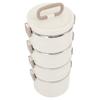 3.3L 4 Tier Insulated Lunch Box 304 Stainless Steel Food Container Round Stackable Bento Box with 2 Integral Fork Spoon