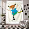 Wall TapestryPippi Longstocking Art Hanging Cloth Decorative Background Cover for Room Decoration