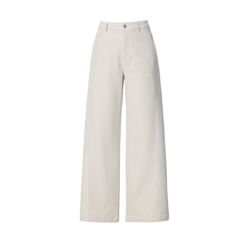 American brown jeans women's autumn new retro high-waisted loose straight wide-leg pants Zhengzhou women's pants