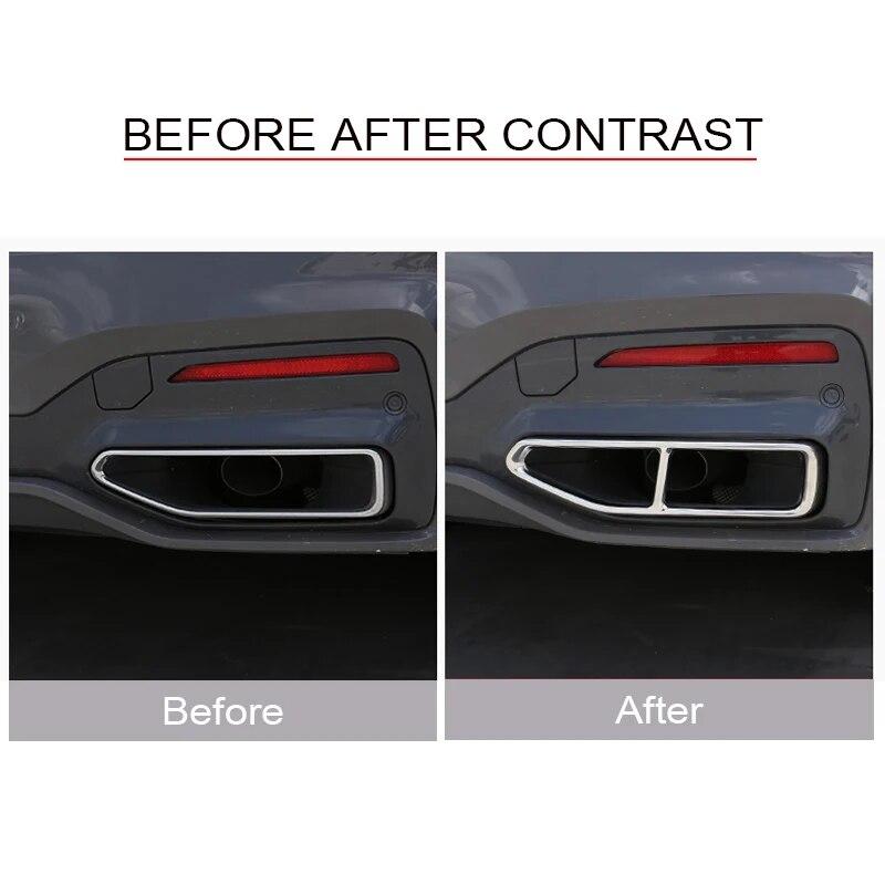 2 buc din oțel inoxidabil mașină coada gât cadru capac țeavă de eșapament piese de decorare accesorii exterioare auto pentru BMW Seria 7 G11 G12