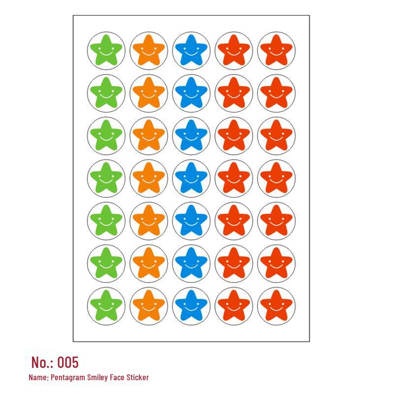 Children's Reward Stickers: Self-Adhesive, Red Flower, Thumbs Up, Smiley Face, Cartoon Designs for Primary School and Kindergarten.