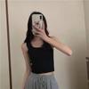 Ladies Casual Basic Rib Knit Cropped Top Summer Sleeveless Crew Neck Vest Bottoming Camisole Y2K Korean Fashion Streetwear