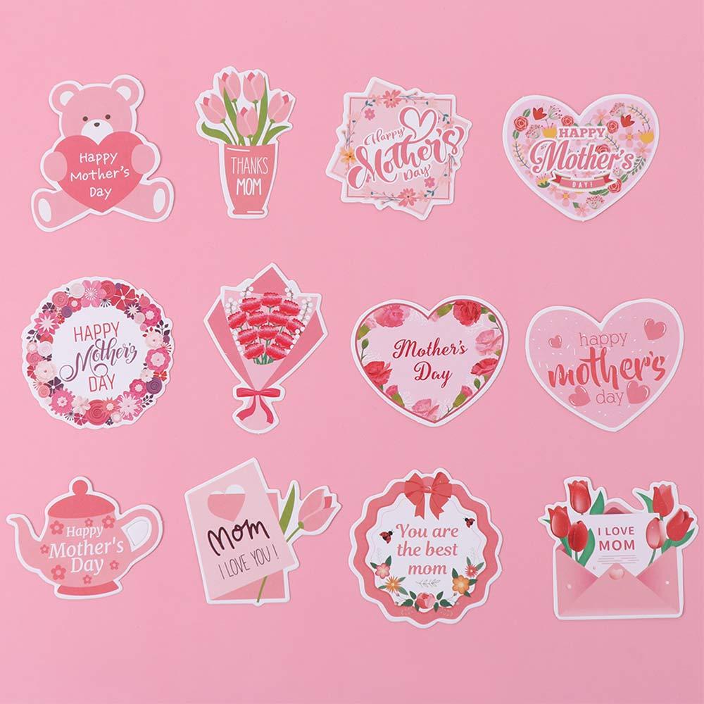 36pcs Love Bear Flower Happy Mother's Day Cake Toppers  Dessert Decor Supplies