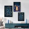 Nursery Kids Room Decoration Alphabet Numbers Cartoon Wall Art Paintings for Interior Frameless Picture On Loft Canvas Baby Deco No Frame