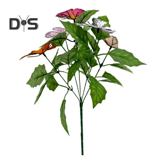 Artificial Berry Branch Faux Green Leaf Branch with Butterflies Realistic Simulated Greenery Branch for Home Table Decor Christmas Valentine's Day