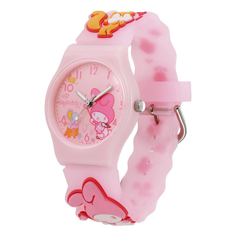 Cute Sanrio Hello Kitty Watches for Girls 3D Cartoon Pattern Kuromi Melody Children Watch Wrist Clock Kids Birthday Gift