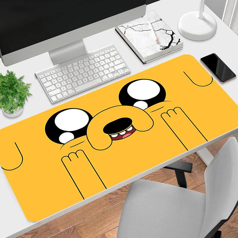 1Pc Adventure Time Jake'S Face Gaming Mouse Pad Keyboard Desk Mat Non-slip Rubber Lock Edge Waterproof Computer Mousepad for Office Home Decor S1122