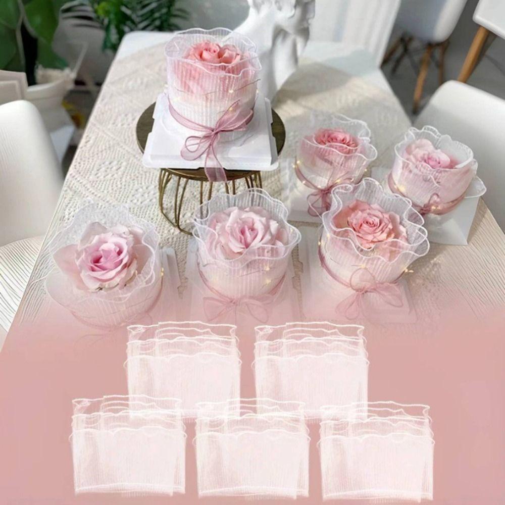 1Pcs Surrounding Edge Wave Yarn Lace Mesh  For Mother's Day Thanksgiving Birthday