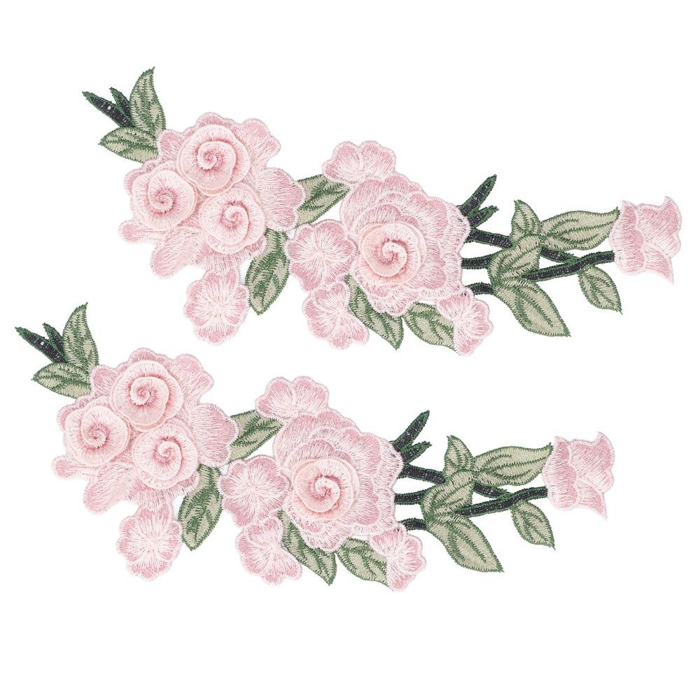 2pcs Flower Design DIY Clothing Accessories Cotton Flower Cotton Patch Unique Iron-On Patch  Vests