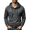 Men Outdoor Long Sleeve Multiple Pockets Drawstring Hooded Sweatshirt