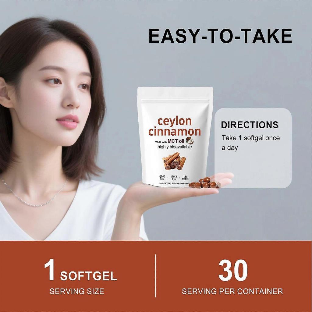 Sri Lanka Cinnamon Soft Capsules Daily Energy Balance, Body Maintenance, Comfort State Enhancement, Boost Vitality, Dietary Supplement
