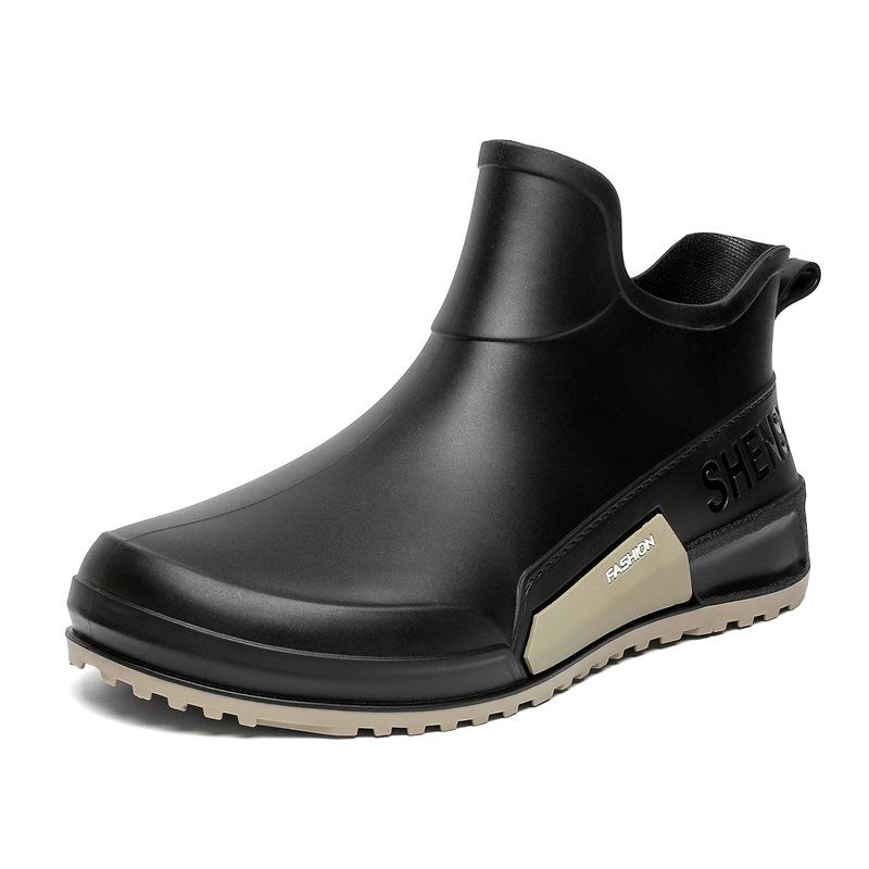 New Rain Shoes Men's and Women's Fashion Water Shoes Cotton Non-slip Rain Boots Short Adult Waterproof Outdoor Boots