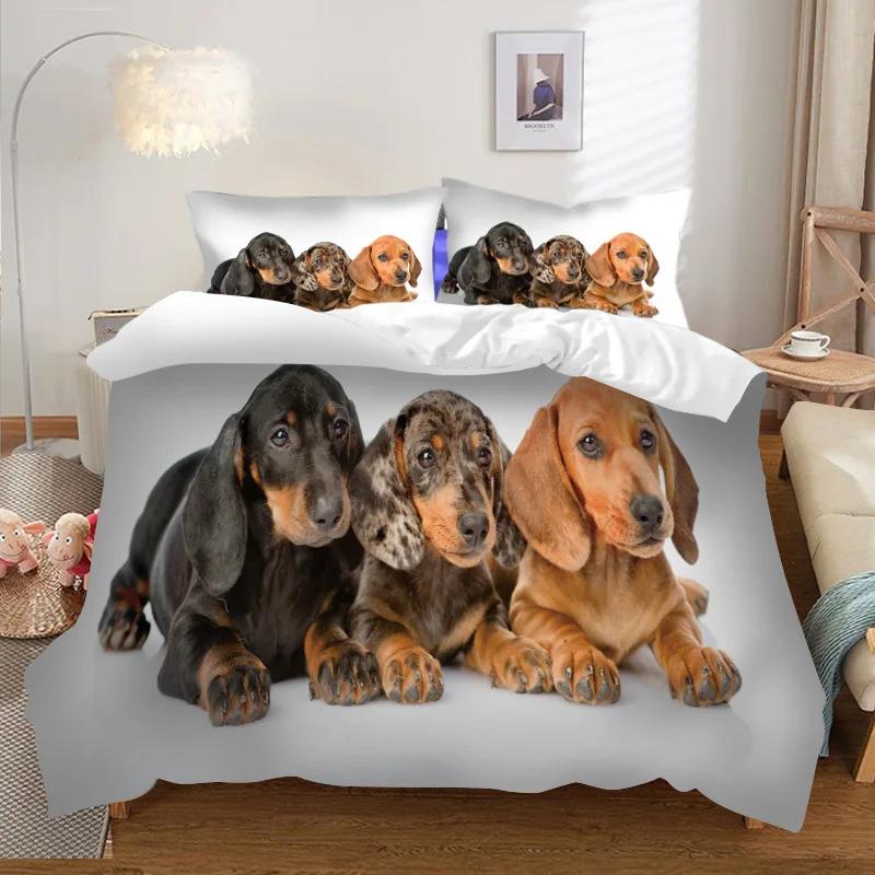 

Housse De Couette Bedding Set Love Dog Bedclothes Duvets And Bedding Sets Duvet Cover 2/3Pcs Cute Cat Deer Bed Set Dropshipping EU Single(135*200cm)3pcs