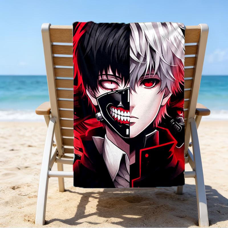 Tokyo Ghoul Kaneki's Struggle Microfiber Beach Towel, Lightweight And Quick-Dry, for Summer Travel, Beach Essential, Swimming Pool Outdoor