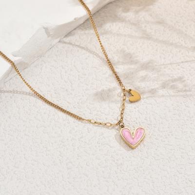 New Hot-selling Necklace Women, Simple and Versatile, High-end Sense of Love, Drip Oil Collarbone Chain, Niche Light Luxury Item Decoration