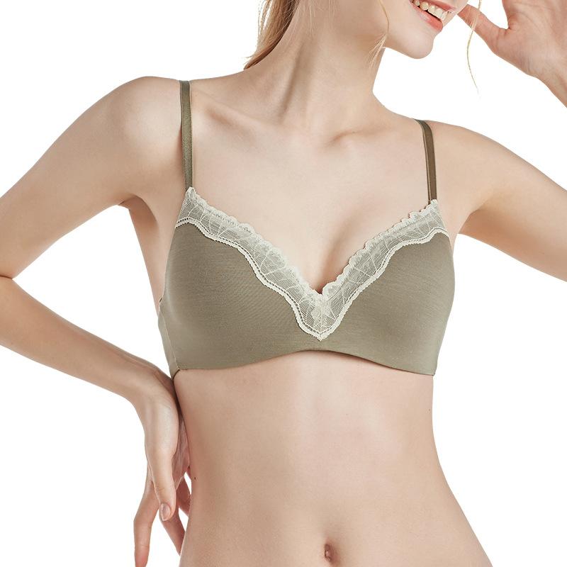 French Thin Lace Underwear Small Chest Push-up Sexy Bra Without Steel Ring Adjustable Girl Bra