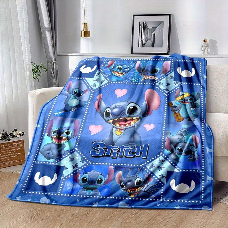 Deka Lilo & Stitch Ultra měkká, teplá, útulná přehoz do obývacího pokoje, na pohovku, cestovní doplněk pro všechna roční období Roztomilá kreslená postavička Domácí dekorace