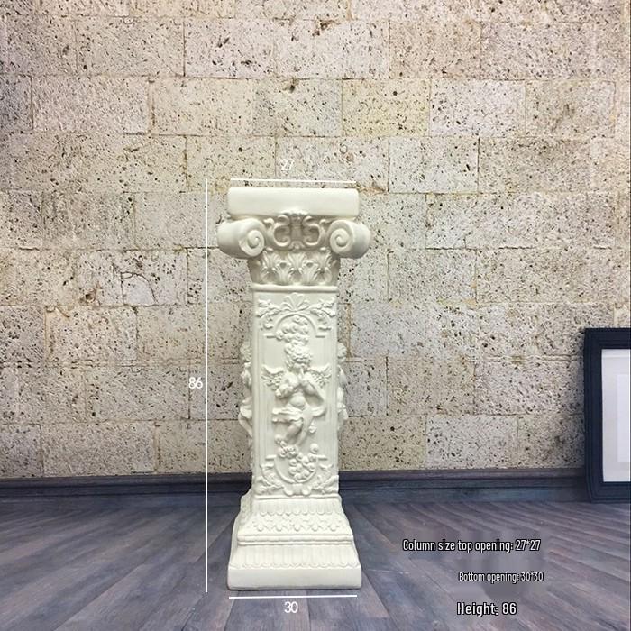 Wedding Gold Roman Column Flower Stand – European Stripe Trophy Fiberglass Décor