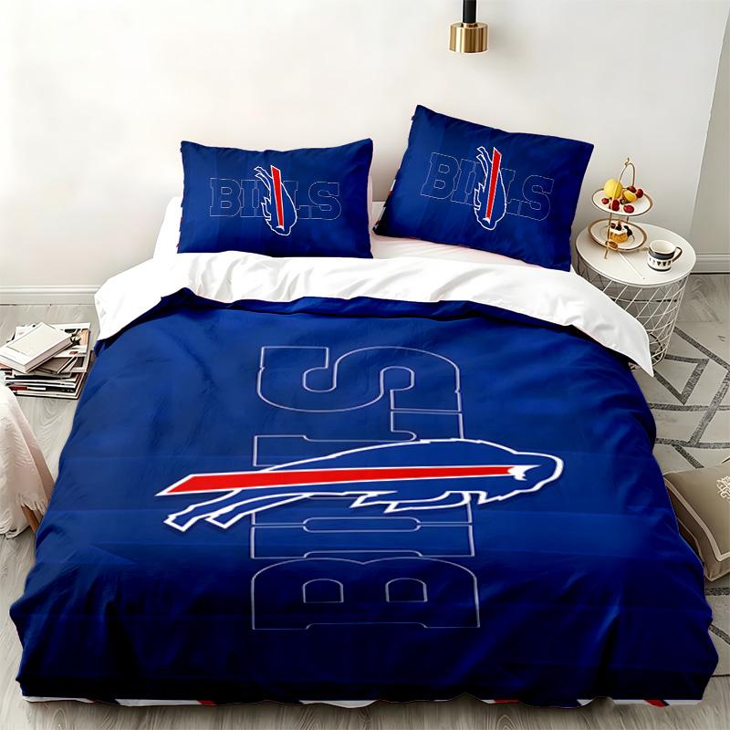 Buffalo Bills 3pc Set Perfect for Bedroom Use Comfortable Bedding Set Includes a Duvet Cover and Two Pillowcases Ideal Birthday or Christmas Gift