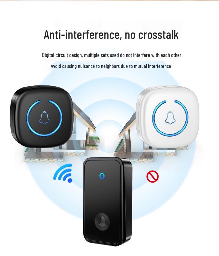 Kinetische Energie Drahtlose Wasserdichte Türklingel, Batterielos, Große Reichweite, Hohe Lautstärke, Ideal für ältere Menschen.