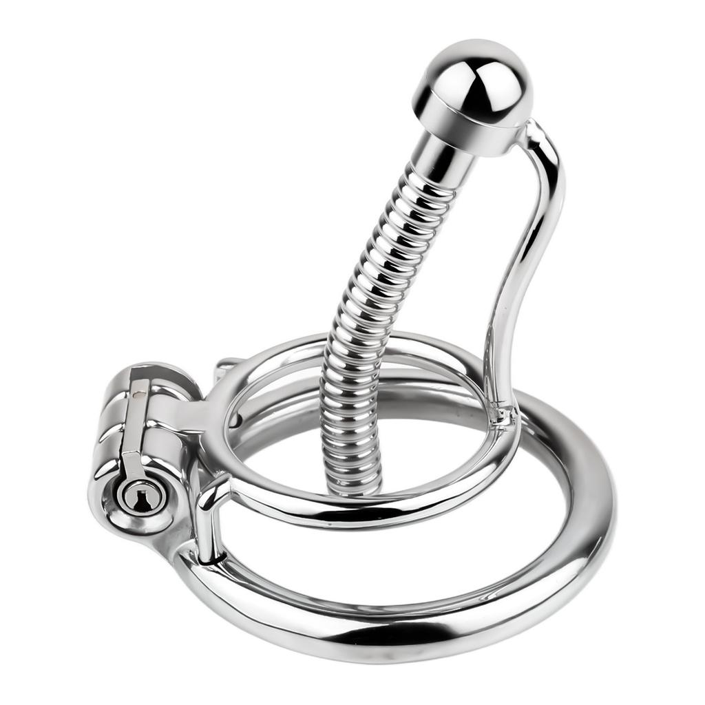 Men's Stainless Steel Chastity Lock Metal CB Penis Cage Penis Ring Catheterization Plugging Urethra Sex Toy