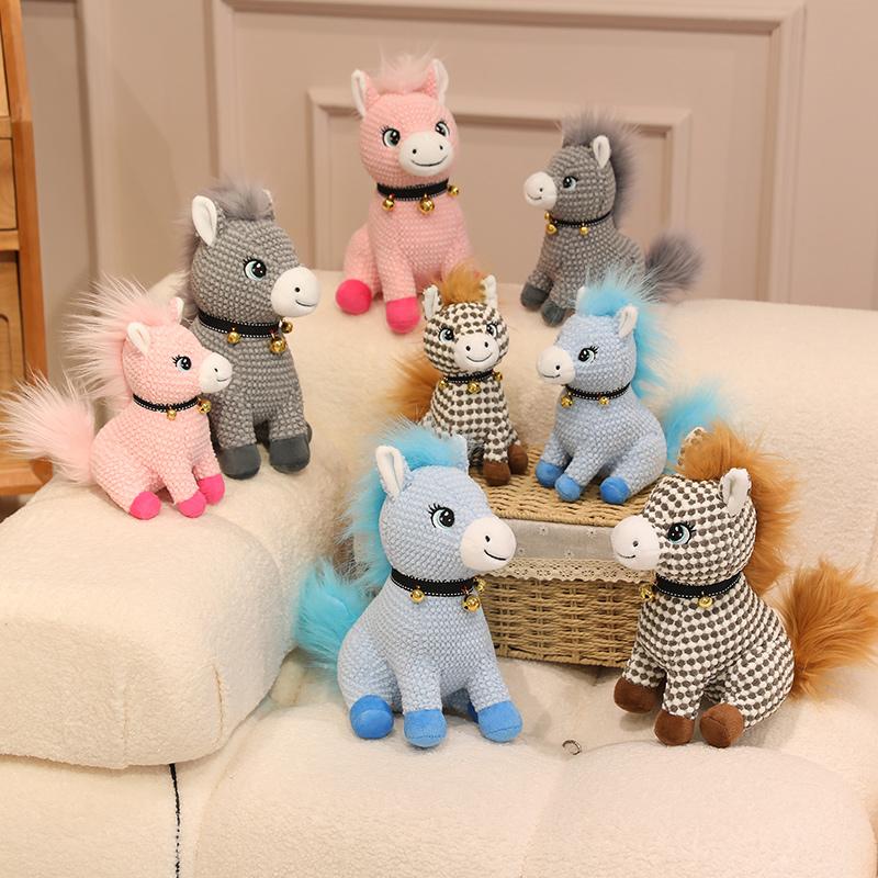 22/30CM Kawaii Zittend Paard Pluche Speelgoed Schattig Rinkelend Kleine Pony Speelgoed Knuffel Zacht Dier Pop Kamerdecoratie