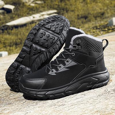 Cross-border Large-size Autumn and Winter New Northeast Mid-top Cotton Shoes Snow Boots Men's Velvet Thickened Tooling Boots