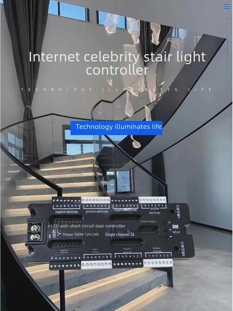 32-Kanal LED Treppenlichtsteuerung mit Kurzschlussschutz und intelligentem Bewegungssensor