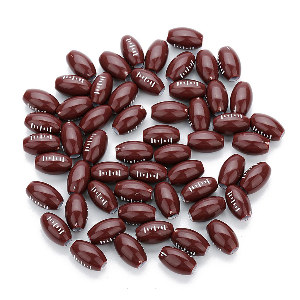 Wholesale  Acrylic Football Beads Basketball Soccer Ball Charms Round Loose Beads With Hole Bracelets Jewelry Making Supplies