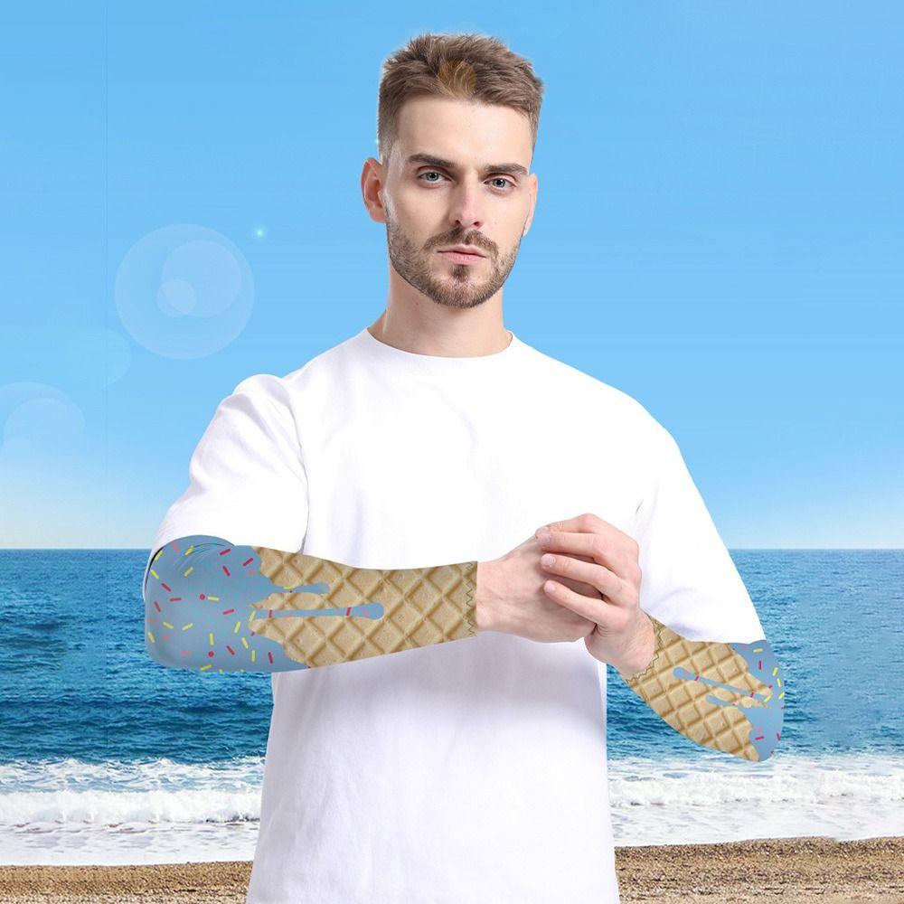 Ice Cream Arm Sleeves Cooling Sun Protection Sleeves NEW Protective Sleeves  Sports