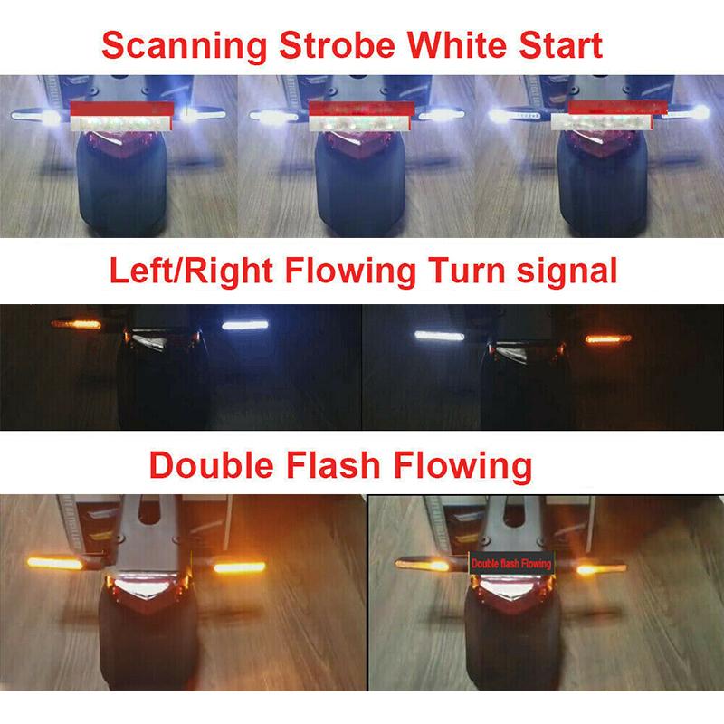 New Motorcycle 24LEDs High Bright Amber Turn Signal Indicator Light Front Rear White Day Running Light Flowing Red Brake Lamps