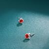 Red Zircon Simple Stud Earrings for Women, Niche and Versatile, Simple and Small Fashion Design, Earrings Temperament for Women