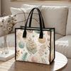 Elegant Floral Pattern Large Capacity Daily Use Portable Tote Bag for Women Shopping Travel Outdoor Commute